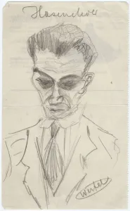 Portrait of Walter Hasenclever (1890-1940), Early 1930s. Artist: Werfel, Franz (1890-1945)