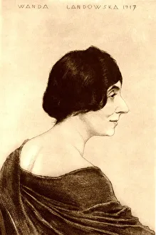 Orlik Prints: Portrait of Wanda Landowska (1879-1959), 1917. Artist: Orlik, Emil (1870?1932)