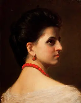 Beads Prints: Portrait of Wanda Monne, 1867. Creator: Francisek Streitt