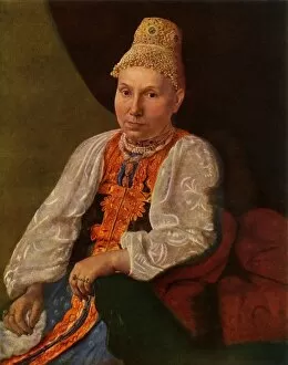 Vladimir Gallery: Portrait of the Wife of Obraztsov, the Merchant from Rshev, 1830s?, (1965). Creator