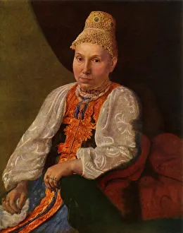 Artia Prints: Portrait of the Wife of Obraztsov, the Merchant from Rshev, 1830s?, (1965). Creator