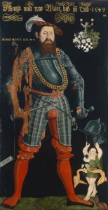 Portrait of Wilhelm Frolich. Full-length portrait with coat of arms of the family Frolich