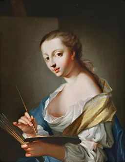 Portrait of Wilhelmine Caroline Amalie (1757-1838), the artist's daughter, as an allegory... 1770s. Creator: Tischbein; Johann Heinrich; the Elder (1722-1789)