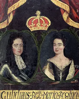 Willem Iii Prints: Portrait of William and Mary, (c late 18th century?). Creator: Unknown