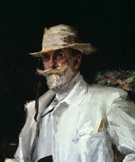 Portrait of William Merritt Chase, American impressionist painter, c1910. Artist: Annie Traquair Lang