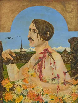Portrait of William Ritter (1867-1955) as Saint Sebastian, 1903. Creator: Segantini, Mario (1885-1916)