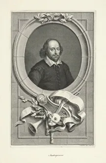 Houbraken Prints: Portrait of William Shakespeare (1564-1616), 1743