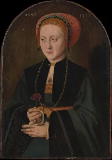 Bartholomaeus Bruyn I Prints: Portrait of a Woman, 1533. Creator: Bartholomaeus Bruyn the Elder