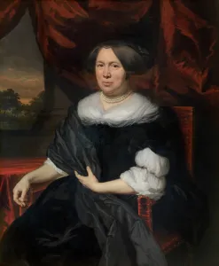 Satin Prints: Portrait of a Woman, 1676. Creator: Nicolaes Maes