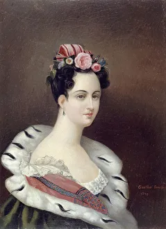 Portrait of a woman, 1829. Creator: Theophile Gautier