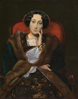 Fur Coat Gallery: Portrait of a Woman, 1851. Creator: Jean-Leon Gerome