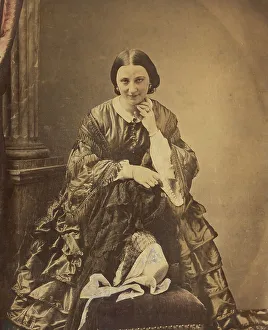 Leaning Forward Prints: Portrait of a woman, about 1860-1870. Creator: Unknown