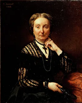 Joseph Florentin Leon Bonnat Prints: Portrait of a woman, 1868. Creator: Leon Joseph Florentin Bonnat