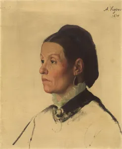 Portrait of a Woman, 1875. Creator: Alphonse Legros
