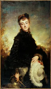 Canvasmaterial Prints: Portrait of a woman, 1876. Creator: Charles Chaplin