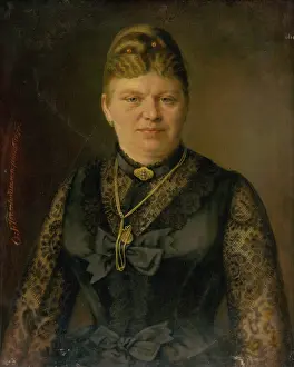 Gold Chain Prints: Portrait of a Woman, 1887. Creator: Georg Fleischmann