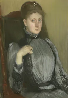 Je Blanche Prints: Portrait Of A Woman, 1890. Creator: Jacques Emile Blanche