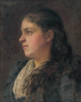 Adolescent Prints: Portrait of a Woman, 1893. Creator: Jozef Hanula