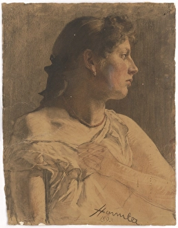 Josef Prints: Portrait of a woman, 1893. Creator: Jozef Hanula