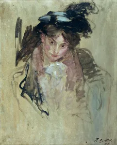 Je Blanche Prints: Portrait of a woman, 1897. Creator: Jacques Emile Blanche