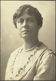 Short Hair Prints: Portrait of a Woman with Applique Collar, 1907-1943. Creator: Louis Fleckenstein