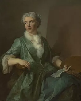 Looking Back Gallery: Portrait of a Woman Artist, c. 1735. Creator: Unknown