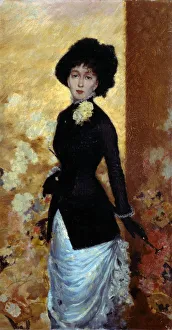 Giuseppe 1846 1884 Prints: Portrait of a Woman. Artist: De Nittis, Giuseppe (1846-1884)