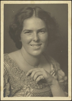 Beads Prints: Portrait of a Woman with Beaded Dress, 1907-1924. Creator: Louis Fleckenstein