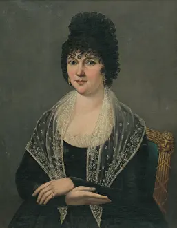 Curly Hair Prints: Portrait of a woman in black (Zuzana Steinhubelova)