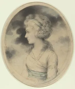 Portrait of a Woman with a Blue Sash, 1791. Creator: John Downman