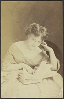 Portrait of a Woman with Book, late 19th century. Creator: Adolphe Beau