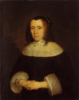 Pearls Prints: Portrait of a Woman, c1650-1655. Creator: Cornelis Janssens van Ceulen