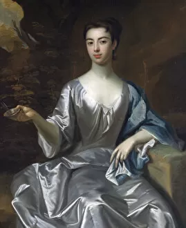 Godfrey Collection: Portrait of a Woman, Called Maria Taylor Byrd, 1700-1725. Creator: Unknown