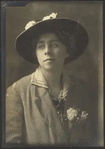 Portrait of a Woman in Checked Jacket, 1907-1943. Creator: Louis Fleckenstein