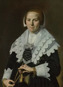 Frans I 1581 1666 Gallery: Portrait of a Woman with a Fan, c. 1640. Artist: Hals, Frans I (1581-1666)