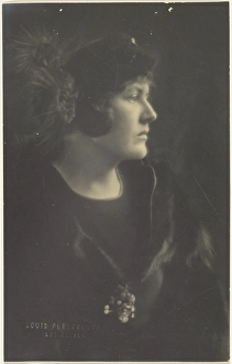 Portrait of a Woman in Fur Cape, 1907-1924. Creator: Louis Fleckenstein