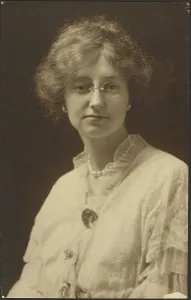 Pictorialism Prints: Portrait of a Woman with Glasses and Pearls, 1907-1943. Creator: Louis Fleckenstein