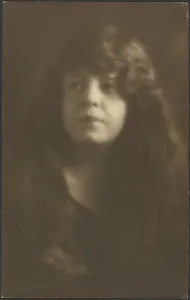 Toned Gelatin Silver Print Prints: Portrait of a Woman with Hair Down, 1907-1943. Creator: Louis Fleckenstein