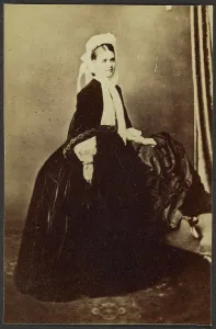 Hoopskirt Prints: Portrait of a Woman, late 19th century. Creator: Unknown