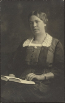 Pictorialism Prints: Portrait of a Woman with Open Book, 1907-1943. Creator: Louis Fleckenstein