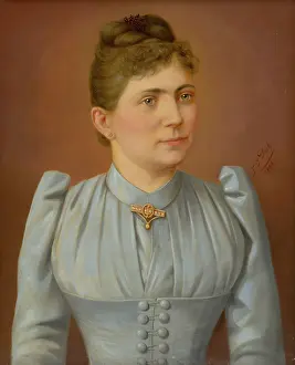 Pale Colour Prints: Portrait of a Woman in a Pale Dress, 1893. Creator: FJ Dyck
