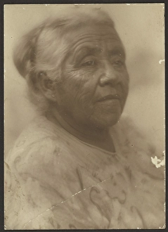 Portrait of a Woman with Patterned Blouse, 1907-1943. Creator: Louis Fleckenstein