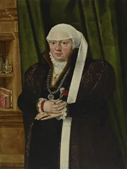 Chubby Prints: Portrait of a Woman with Pinks, c1540. Creator: Unknown
