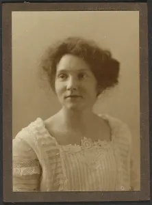 Pleated Prints: Portrait of a Woman with Pleated Top, 1907-1943. Creator: Louis Fleckenstein
