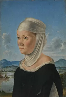 Wimple Gallery: Portrait of a Woman, Possibly a Nun of San Secondo; (verso) Scene in Grisaille, ca