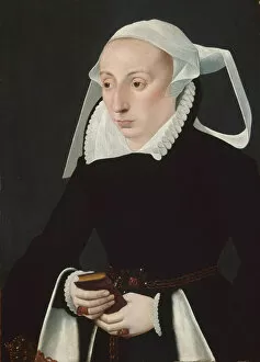 Neck Ruff Gallery: Portrait of a Woman with a Prayer Book, 1560 / 70. Creator: Bartholomaeus Bruyn the Younger