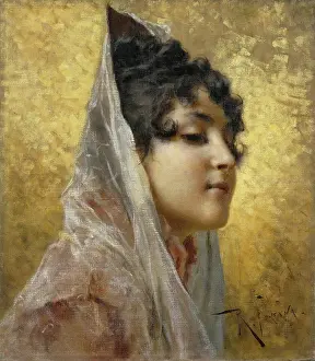 Veil Prints: Portrait of a Woman in Profile, 1888. Creator: Roberto Fontana
