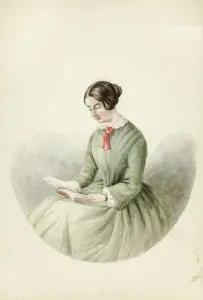Elizabeth Heaphy Prints: Portrait of Woman Reading, 1852. Creator: Elizabeth Murray