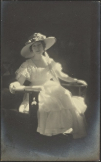 Pictorialism Prints: Portrait of a Woman in White Dress, 1907-1943. Creator: Louis Fleckenstein
