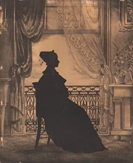 Cut Paper Prints: Portrait of a Woman before a Window, before 1860. Creator: William Henry Brown